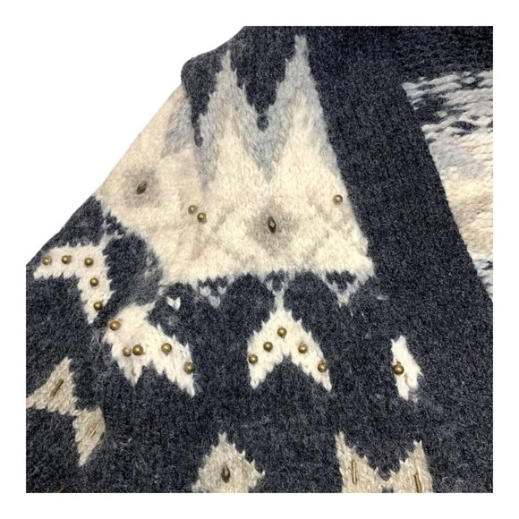 J Jill Fair Isle Embellished Wool Acrylic Blend ‎ Cardigan - Picture 6 of 10
